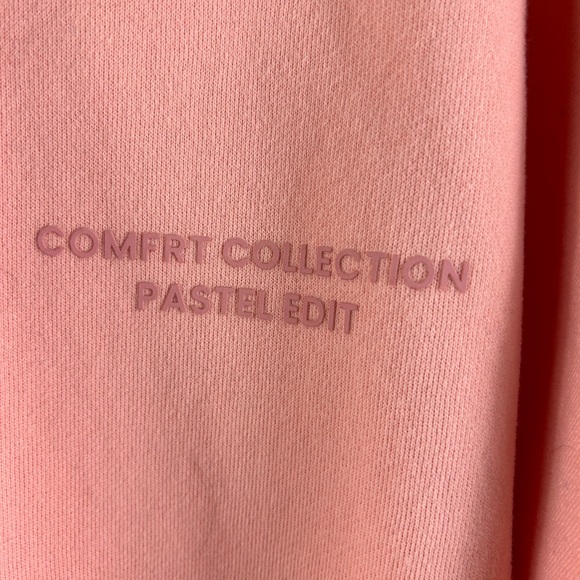Comfrt Pastel Zip Hoodie in a soft peach shade Women's - Picture 5 of 8